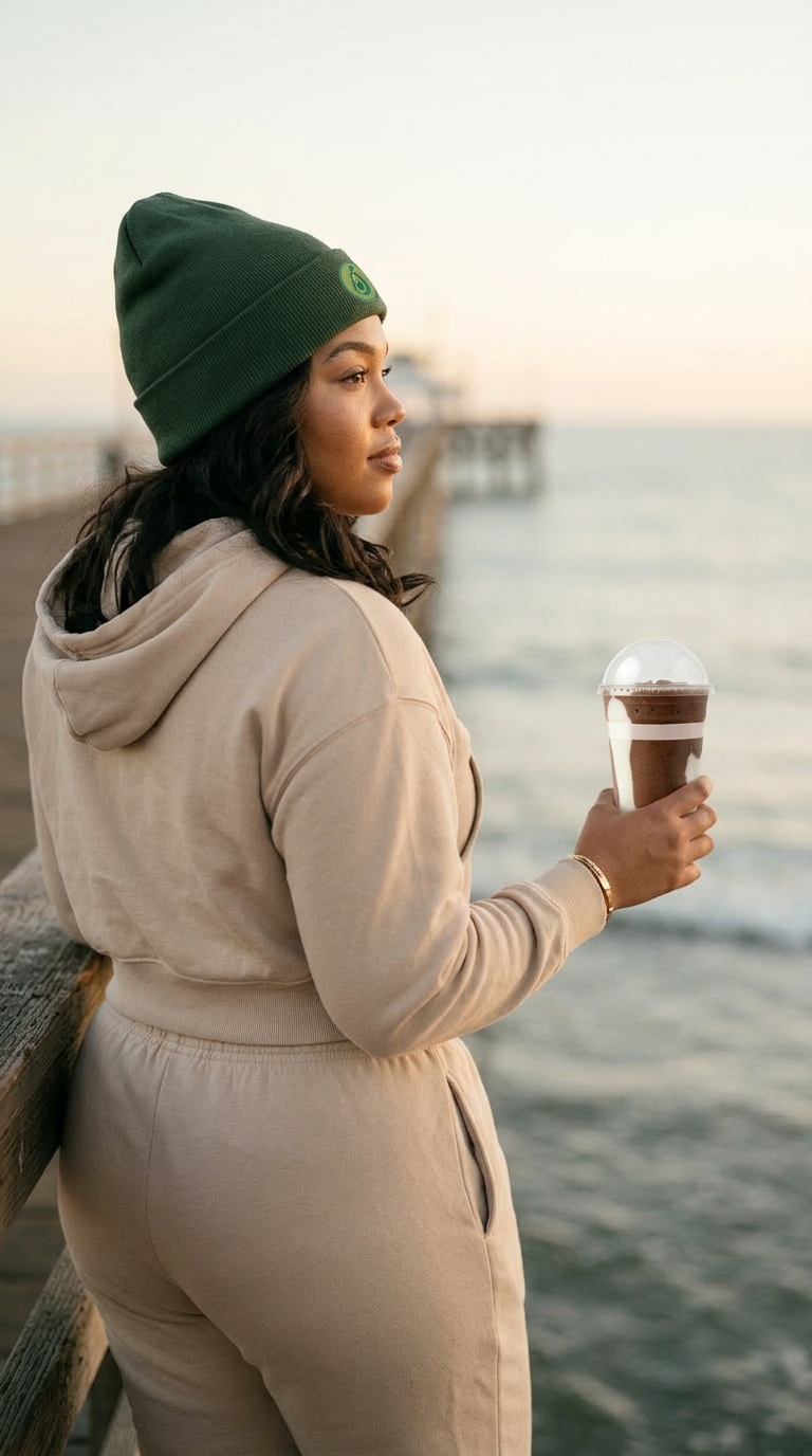 Avocado Beanie – Premium Embroidered Knit Hat | Smoothie Collective