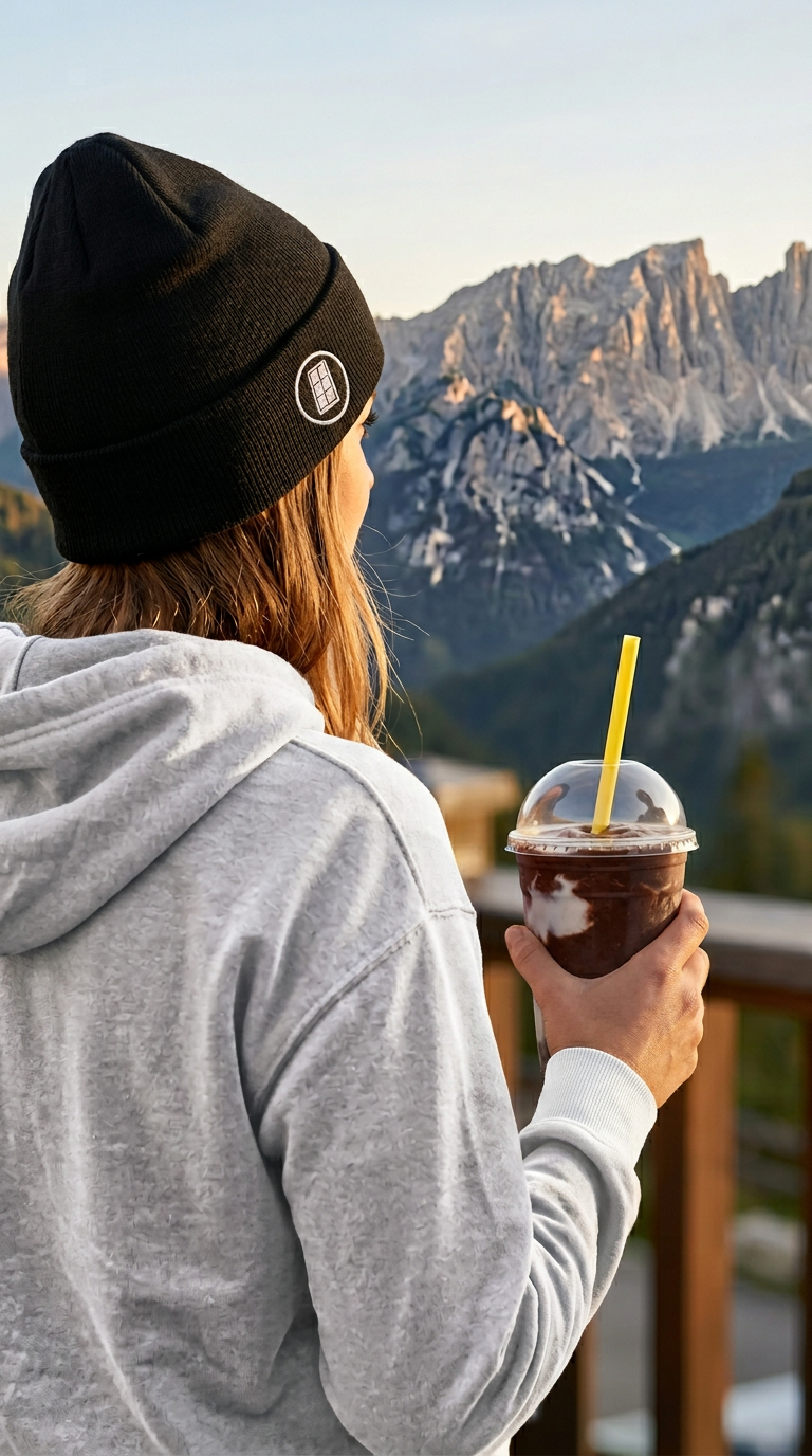 Dark Chocolate Beanie – Premium Embroidered Knit Hat | Smoothie Collective